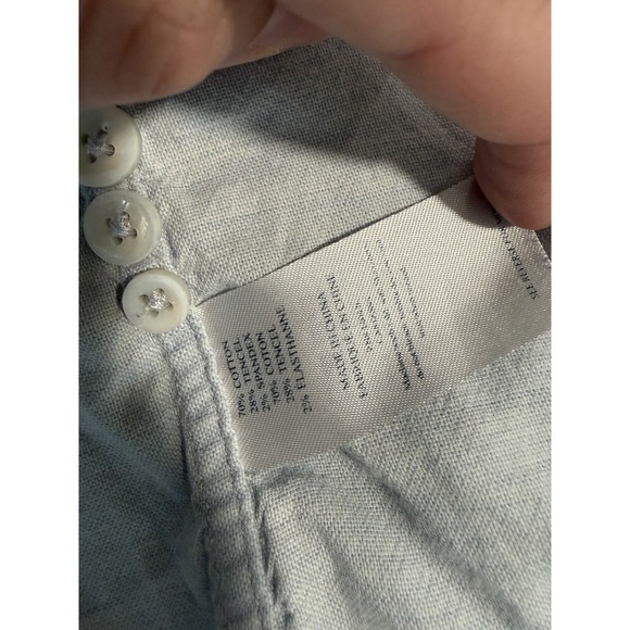 Faherty Button Down Shirt Men's Small Blue Cotton Linen Stretch Summer - Picture 3 of 8